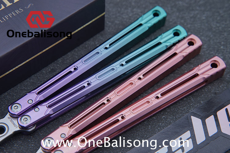 TITUS Aries Original Balisong 7075 Aluminum Alloy Handle 14C28N Stainless Steel Blade Bushing