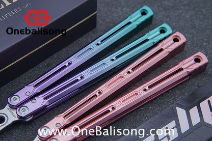 TITUS Aries Original Balisong 7075 Aluminum Alloy Handle 14C28N Stainless Steel Blade Bushing