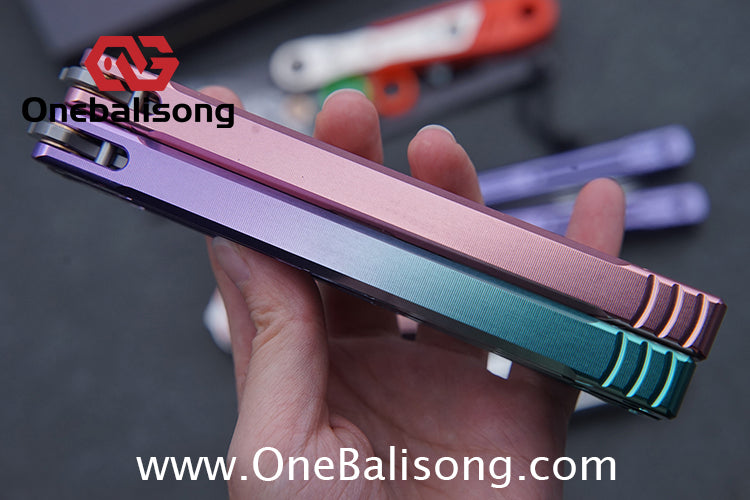 TITUS Aries Original Balisong 7075 Aluminum Alloy Handle 14C28N Stainless Steel Blade Bushing