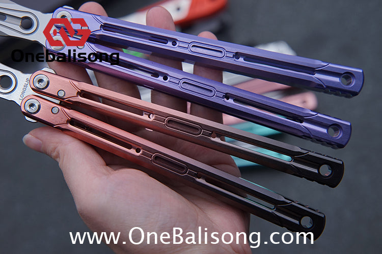 TITUS Aries Original Balisong 7075 Aluminum Alloy Handle 14C28N Stainless Steel Blade Bushing