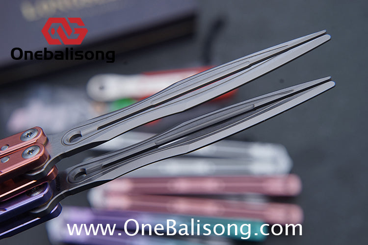 TITUS Aries Original Balisong 7075 Aluminum Alloy Handle 14C28N Stainless Steel Blade Bushing