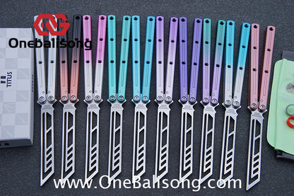 TITUS Kraken V3 Balisong Clone 7075 Aluminum Alloy Handle 14C28N Stainless Steel Blade Bushing