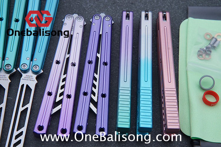 TITUS Kraken V3 Balisong Clone 7075 Aluminum Alloy Handle 14C28N Stainless Steel Blade Bushing