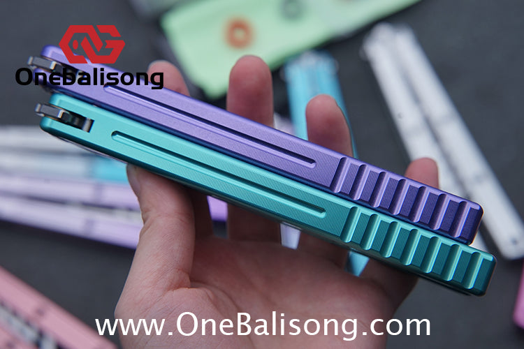 TITUS Kraken V3 Balisong Clone 7075 Aluminum Alloy Handle 14C28N Stainless Steel Blade Bushing