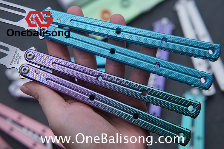 TITUS Kraken V3 Balisong Clone 7075 Aluminum Alloy Handle 14C28N Stainless Steel Blade Bushing