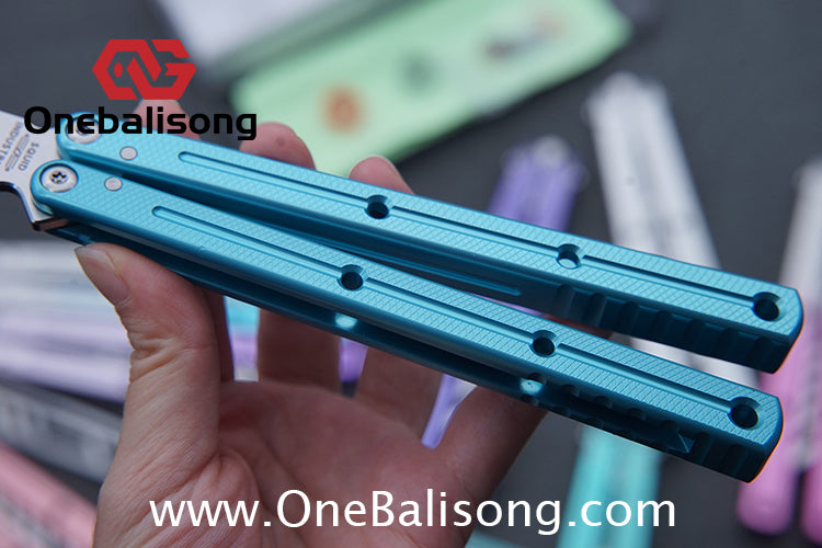 TITUS Kraken V3 Balisong Clone 7075 Aluminum Alloy Handle 14C28N Stainless Steel Blade Bushing