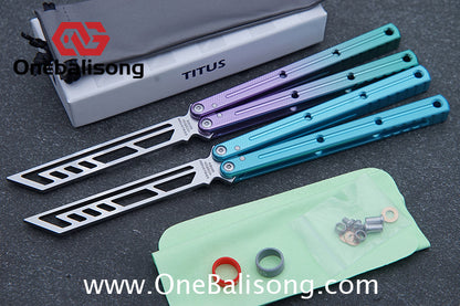 TITUS Kraken V3 Balisong Clone 7075 Aluminum Alloy Handle 14C28N Stainless Steel Blade Bushing