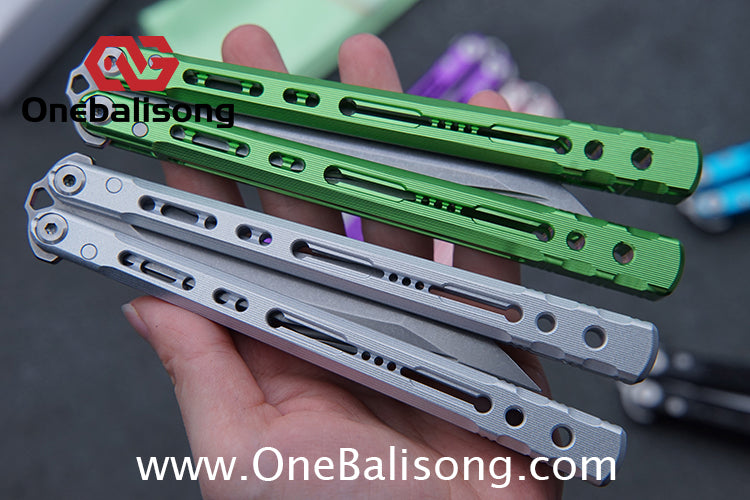 TITUS Sirius Ceramic Version Balisong Clone 7075 Aviation Aluminum Alloy Handle 5cr13Mov/14C28N Stainless Steel Fake Blade Bushing