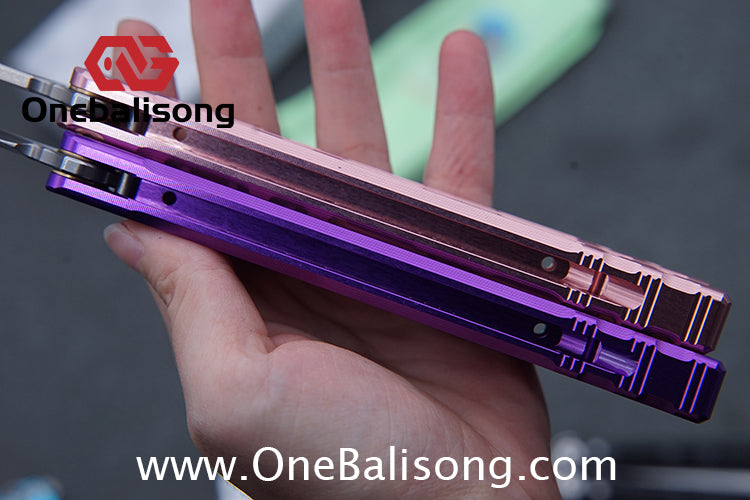 TITUS Sirius Ceramic Version Balisong Clone 7075 Aviation Aluminum Alloy Handle 5cr13Mov/14C28N Stainless Steel Fake Blade Bushing