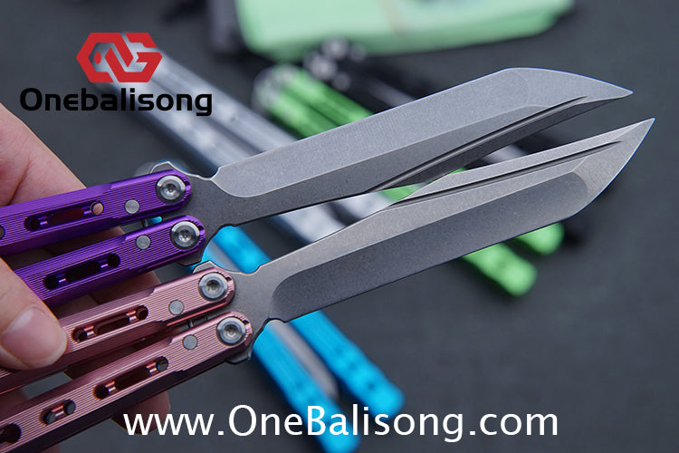 TITUS Sirius Ceramic Version Balisong Clone 7075 Aviation Aluminum Alloy Handle 5cr13Mov/14C28N Stainless Steel Fake Blade Bushing