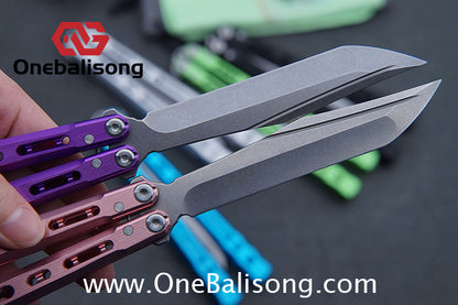 TITUS Sirius Ceramic Version Balisong Clone 7075 Aviation Aluminum Alloy Handle 5cr13Mov/14C28N Stainless Steel Fake Blade Bushing