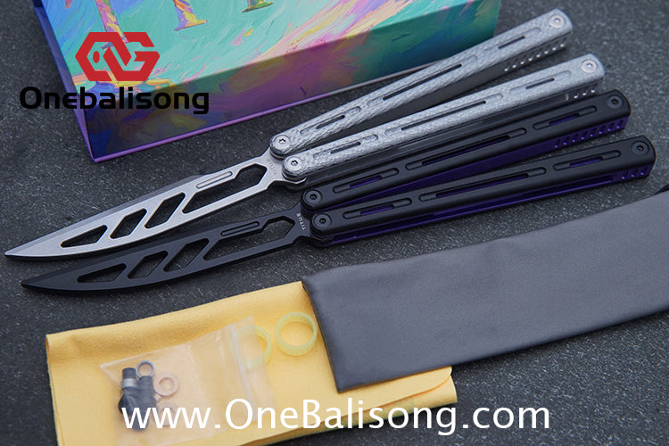 TITUS Egret Original Balisong 7075 Aviation Aluminum Alloy Handle 14C28N/5Cr13Mov Stainless Steel Blade Bushing