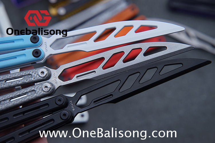 TITUS Egret Original Balisong 7075 Aviation Aluminum Alloy Handle 14C28N/5Cr13Mov Stainless Steel Blade Bushing