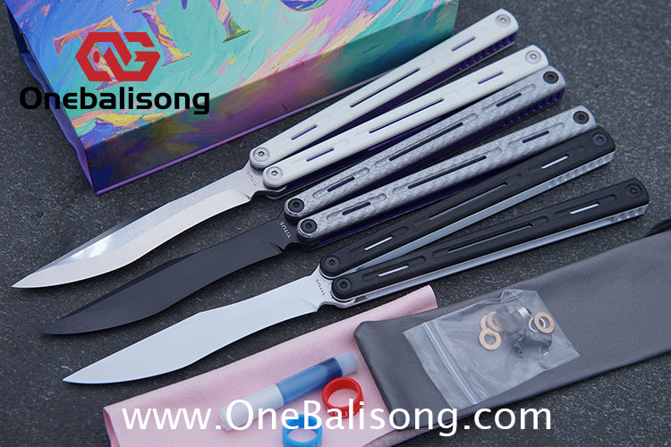TITUS Egret Original Balisong 7075 Aviation Aluminum Alloy Handle 14C28N/5Cr13Mov Stainless Steel Blade Bushing