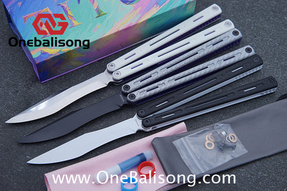 TITUS Egrets Original Balisong 7075 Aviation Aluminum Alloy Handle 14C28N/5Cr13Mov Stainless Steel Blade Bushing