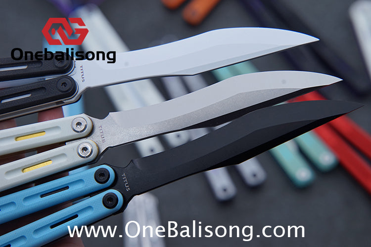 TITUS Egret Original Balisong 7075 Aviation Aluminum Alloy Handle 14C28N/5Cr13Mov Stainless Steel Blade Bushing