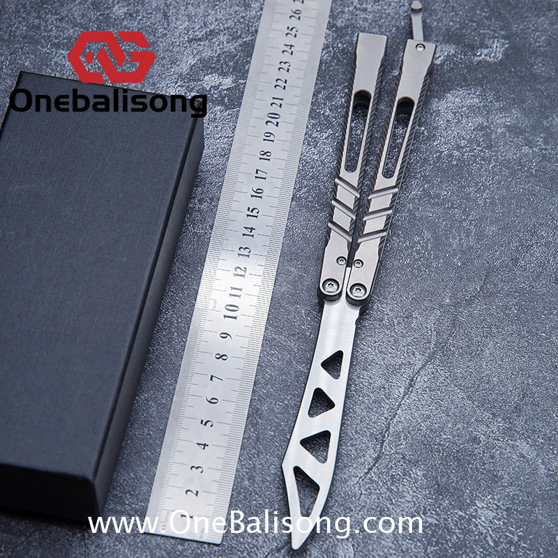 Theone BRS chAB New Anti Slip Texture Version Clone Titanium  One-piece Structure Balisong