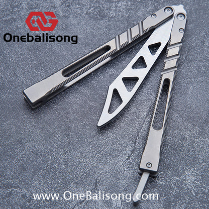 Theone BRS chAB New Anti Slip Texture Version Clone Titanium  One-piece Structure Balisong