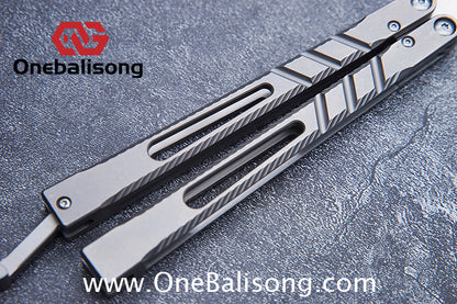 Theone BRS chAB New Anti Slip Texture Version Clone Titanium  One-piece Structure Balisong