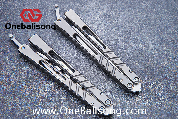 Theone BRS chAB New Anti Slip Texture Version Clone Titanium  One-piece Structure Balisong