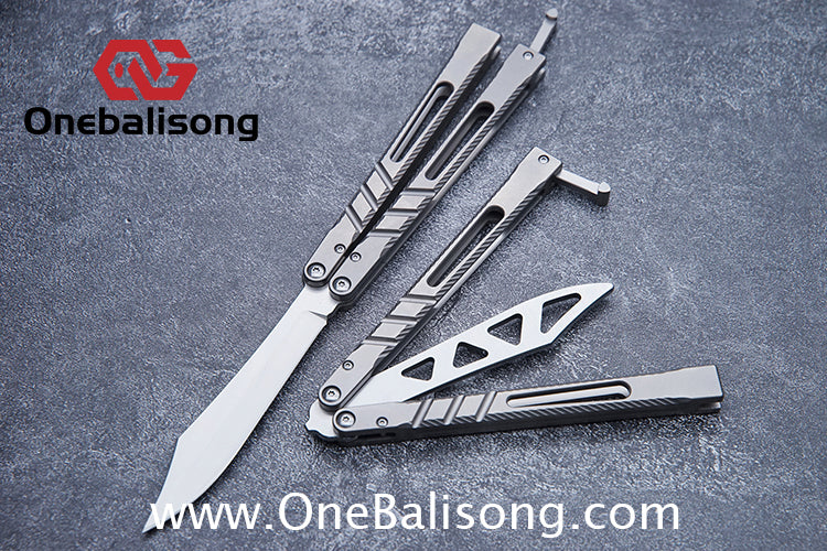 Theone BRS chAB New Anti Slip Texture Version Clone Titanium  One-piece Structure Balisong