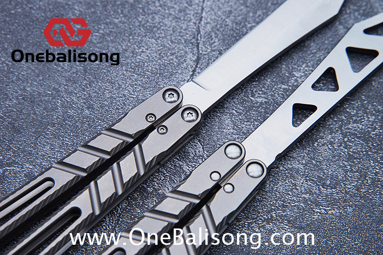 Theone BRS chAB New Anti Slip Texture Version Clone Titanium  One-piece Structure Balisong