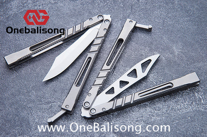 Theone BRS chAB New Anti Slip Texture Version Clone Titanium  One-piece Structure Balisong
