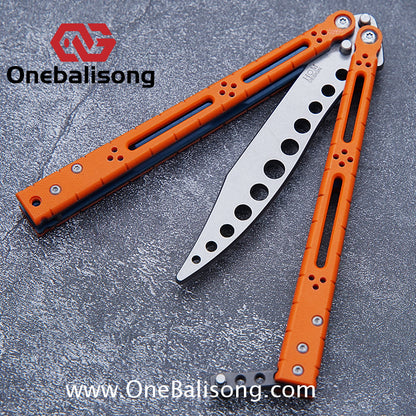 theone Titanium bas Balisong clone Titanium handle stainless steel blade Bushing