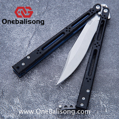theone Titanium bas Balisong clone Titanium handle stainless steel blade Bushing
