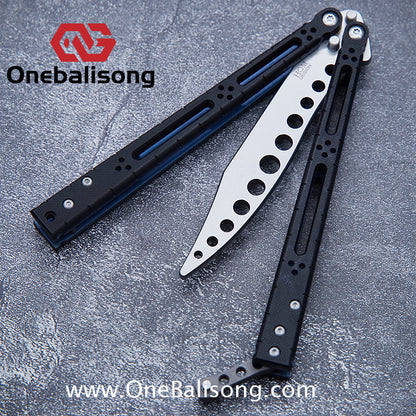 theone Titanium bas Balisong clone Titanium handle stainless steel blade Bushing