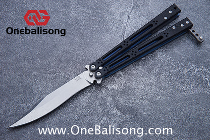 theone Titanium bas Balisong clone Titanium handle stainless steel blade Bushing