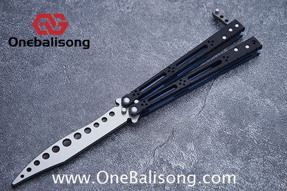 theone Titanium bas Balisong clone Titanium handle stainless steel blade Bushing