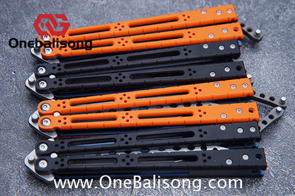 theone Titanium bas Balisong clone Titanium handle stainless steel blade Bushing