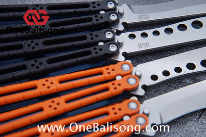 theone Titanium bas Balisong clone Titanium handle stainless steel blade Bushing