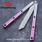 Baliplus Kraken Balisong Glossy clone Tanto/Bowie/Weekawk  live/Fake Blade Channel 7075 Aluminum Glossy Handle Bushings 9cr18