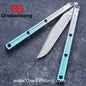 Baliplus Kraken Balisong Glossy clone Tanto/Bowie/Weekawk  live/Fake Blade Channel 7075 Aluminum Glossy Handle Bushings 9cr18