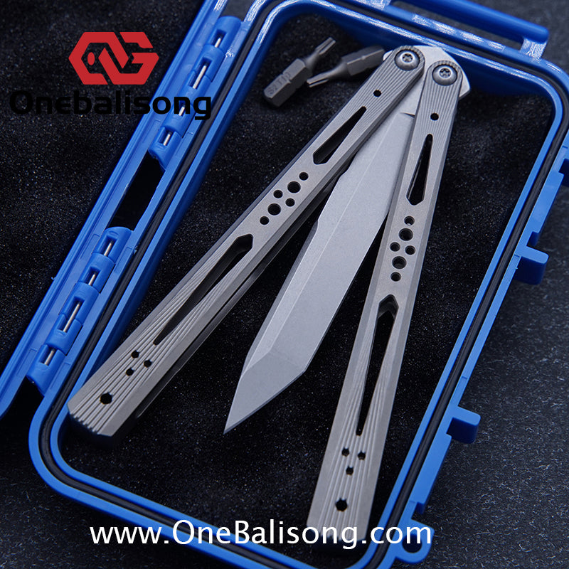 BaliX Titanium GA clone Titanium alloy handle stainless steel blade Bushing Balisong