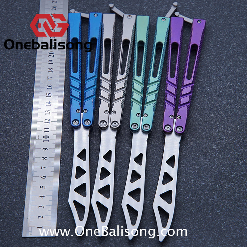 Theone BRS chAB New Anti Slip Texture Version Clone Titanium  One-piece Structure Balisong