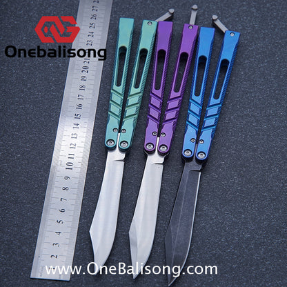 Theone BRS chAB New Anti Slip Texture Version Clone Titanium  One-piece Structure Balisong