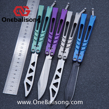 Theone BRS chAB New Anti Slip Texture Version Clone Titanium  One-piece Structure Balisong