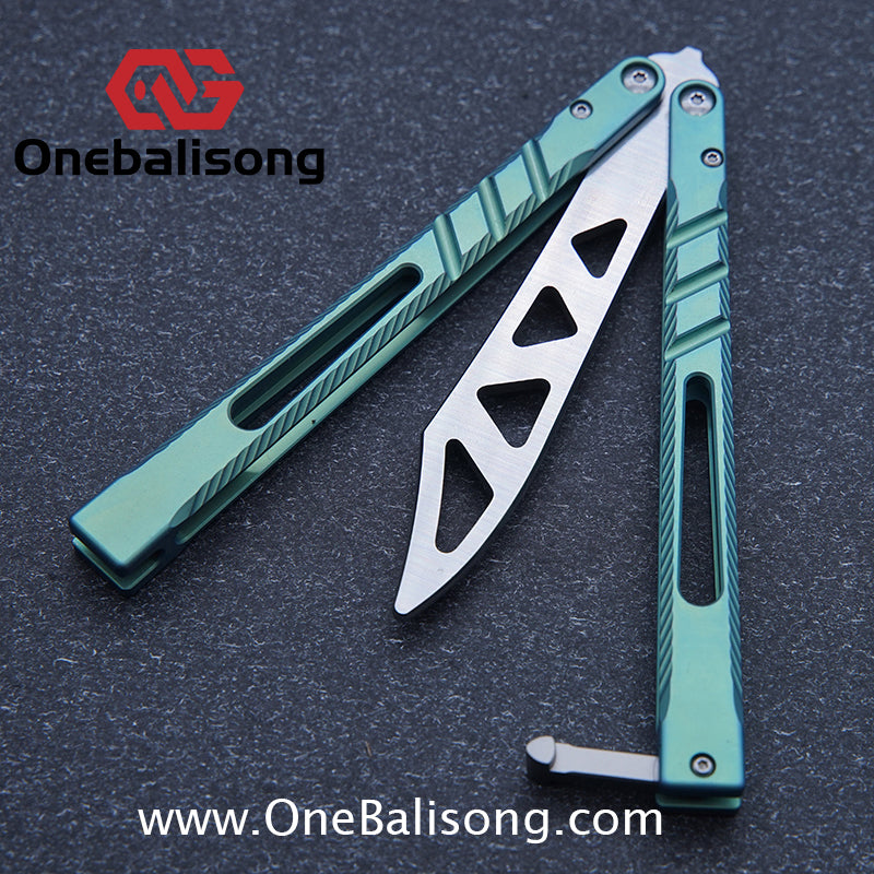 Theone BRS chAB New Anti Slip Texture Version Clone Titanium  One-piece Structure Balisong