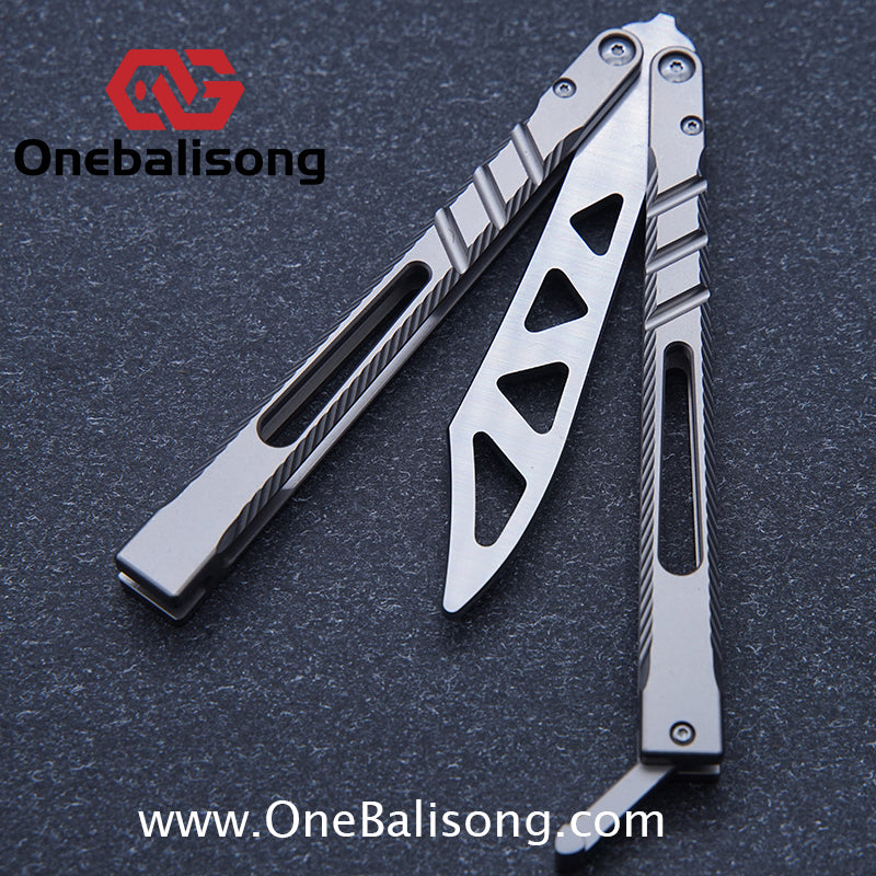 Theone BRS chAB New Anti Slip Texture Version Clone Titanium  One-piece Structure Balisong