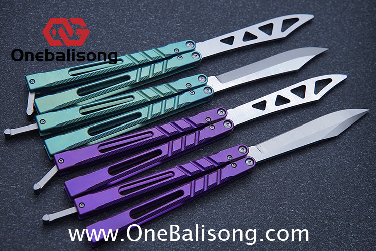 Theone BRS chAB New Anti Slip Texture Version Clone Titanium  One-piece Structure Balisong