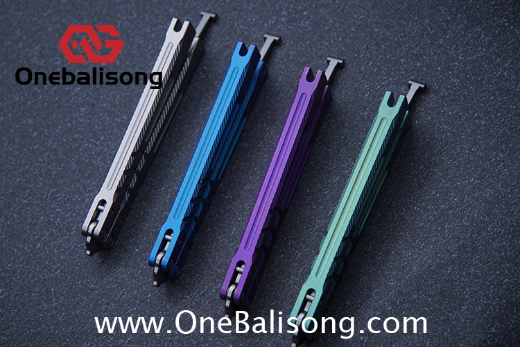 Theone BRS chAB New Anti Slip Texture Version Clone Titanium  One-piece Structure Balisong