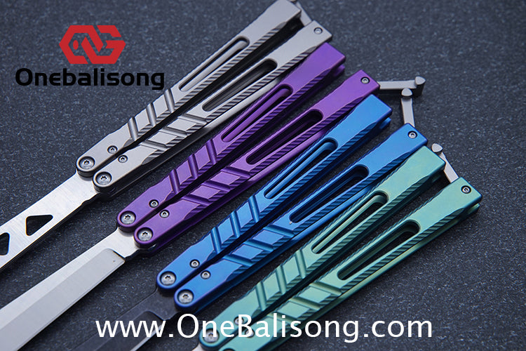 Theone BRS chAB New Anti Slip Texture Version Clone Titanium  One-piece Structure Balisong