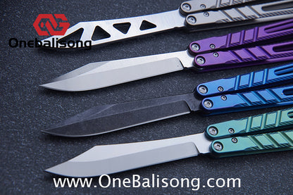 Theone BRS chAB New Anti Slip Texture Version Clone Titanium  One-piece Structure Balisong