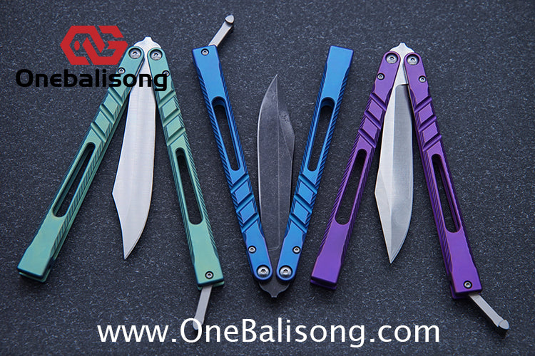 Theone BRS chAB New Anti Slip Texture Version Clone Titanium  One-piece Structure Balisong