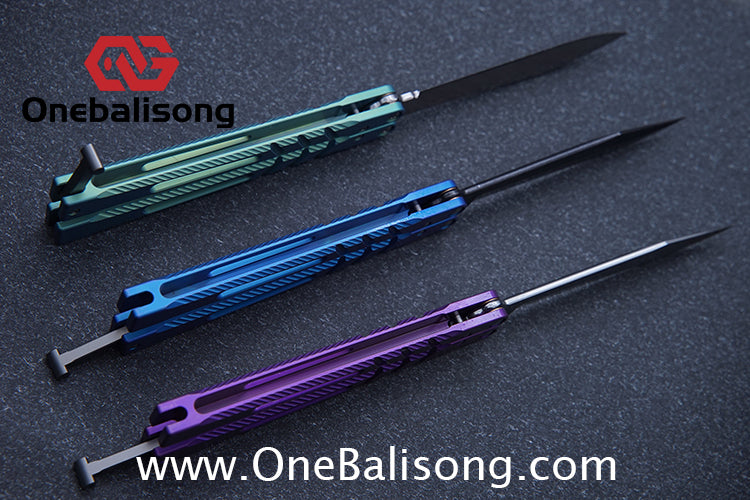 Theone BRS chAB New Anti Slip Texture Version Clone Titanium  One-piece Structure Balisong