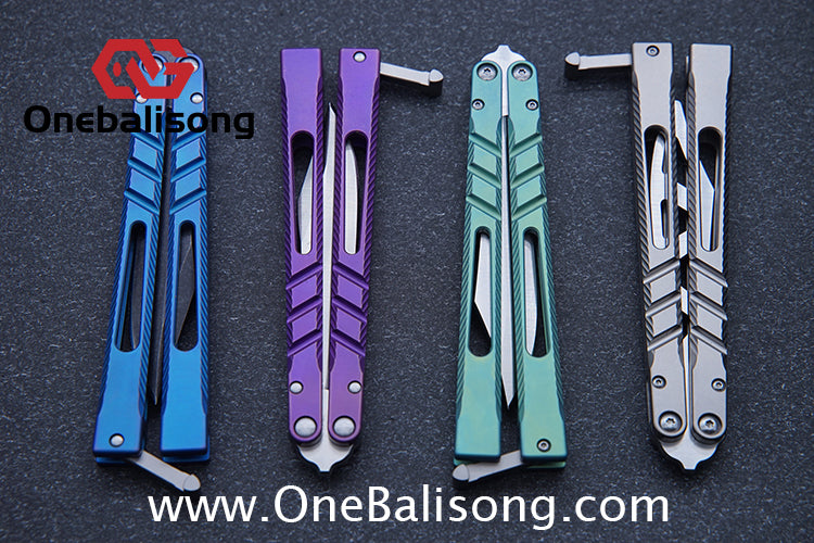 Theone BRS chAB New Anti Slip Texture Version Clone Titanium  One-piece Structure Balisong