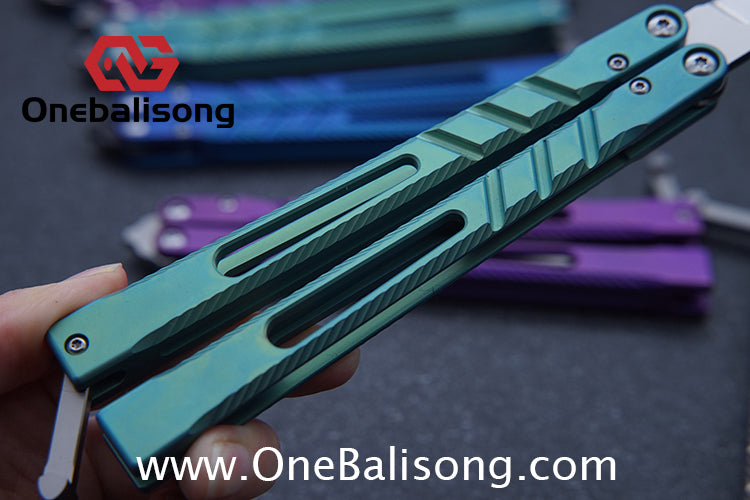 Theone BRS chAB New Anti Slip Texture Version Clone Titanium  One-piece Structure Balisong